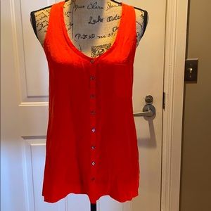 Joie silk button down tank with pocket size small